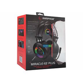 Slušalice RAMPAGE Miracle-X2 Plus, mikrofon, RGB, 7.1 Surround Sound, PC/PS4/PS5, USB