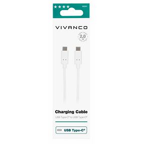 Kabel VIVANCO 62251, Type-C na Type-C, max. 18W, 2m, bijeli