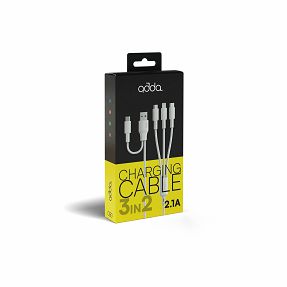 Kabel ADDA USB-001-WH, Fusion Charge 3u2, USB-A/Type-C na Micro USB/Type-C/8pin, Premium TPE, 1.2m, bijeli