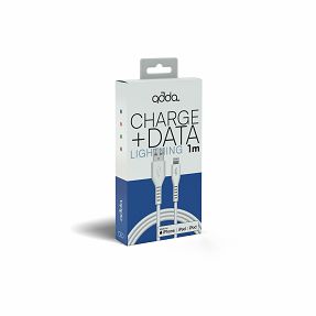Kabel ADDA USB-304-WH, Fusion Charge+Data, MFI, USB-A na lightning, 2.4A, Premium TPE, 1m, bijeli