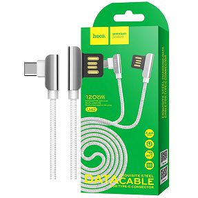hoco. USB kabel za smartphone, USB type C, 1.2 met., 2.4 A, bijela - U42 Exquisite steel, USB type C, WH