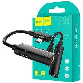 hoco. Adapter za slušalice 2in1, USB type C na type C / 3.5 mm - LS19 Type-C to 3.5 mm
