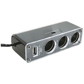 SAL Auto razdjelnik sa USB punjačem, 3 x 12-24 V, USB 5V - SA 023