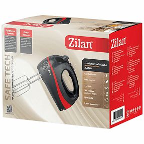 Zilan Mikser ručni, 5 brzina+turbo, 300 W, crveno/crna - ZLN8401 (ZLN8402/RD)