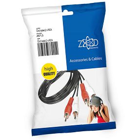 ZED electronic Činč kabel 1.5 met., 2 x RCA - AK/1,5