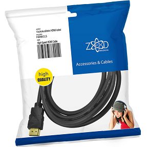 ZED electronic HDMI kabel, 2.5 met, ver. 1.4 - HDMI/2,5