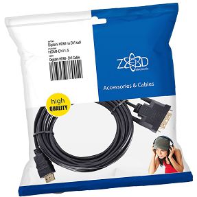 ZED electronic HDMI na DVI kabel, 1.5 met, ver. 1.4 - HDMI-DV/1,5