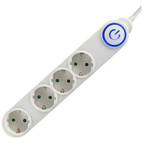 home Produžni kabel, 4 utičnice, 3 x 1,5 mm², 5 met., bijeli - NV 04TK-5/WH/1.5