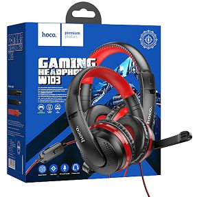 hoco. Slušalice sa mikrofonom, gaming, 3.5 mm / USB, crvena - W103 Magic tour