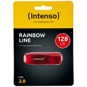 (Intenso) USB Flash drive 128GB Hi-Speed USB 2.0, Rainbow Line, RED - USB2.0-128GB/Rainbow