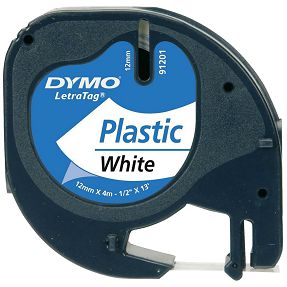 Dymo Kazeta s trakom za LetraTag,  4 met.,  12 mm, plastic bijela - S0721660