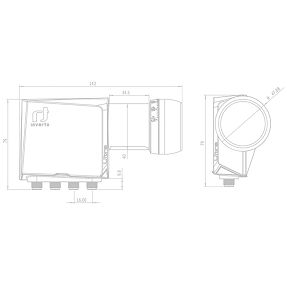 Inverto LNB Quattro, šum 0,2 dB, Ultra, DVB-S2 ( HD - UHD ) - IDLT-QTL412-ULTRA-OPN