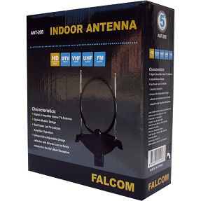 Falcom Antena sobna sa pojačalom, UHF/VHF, boja crna - ANT-208