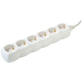 home Produžni kabel, 6 utičnice, 1.5mm², 5 met, bijeli - NV 6-5/WH/1,5