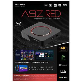 Amiko Prijemnik IPTV, Android OS, 2/8GB, 4K, WiFi - A9Z Red