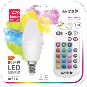 Avide Pametna sijalica, LED 4.9W, E14, RGB+W, 2700K, daljinski - Smart LED Candle 4.9W