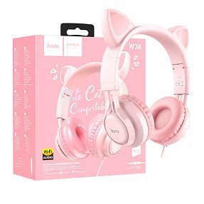 hoco. Slušalice sa mikrofonom, mačje uši, pink - W36 Cat ear, Pink
