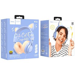 hoco. Slušalice sa mikrofonom, mačje uši, plava - W36 Cat ear, Dream Blue