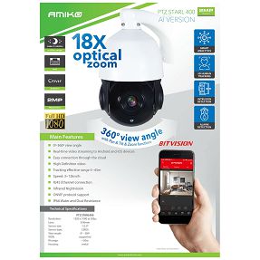 Amiko Home Kamera IP 2 MP, 1/28" Sony CMOS, Lens 5.35-96.3mm, IP66, PTZ - PTZD STARL400