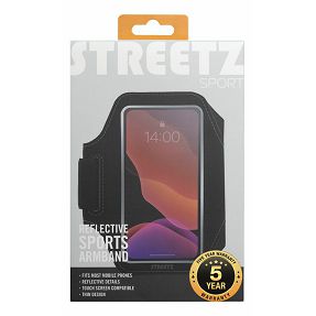 Sport armband STREETZ SPO-002, slim, do 6.5", reflektirajući, crni