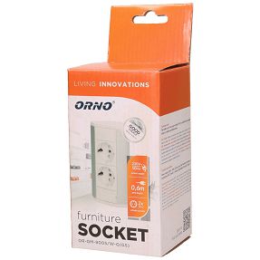 Orno Produžni kabel sa 2 x Schuko utičnice, ugradbena - OR-GM-9005/W-G(GS)