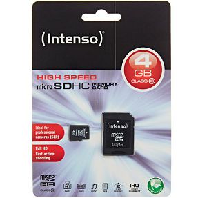 (Intenso) Micro SD Kartica 4GB Class 10 (SDHC & SDXC) sa adapterom - SDHCmicro+ad-4GB/Class10
