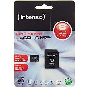 (Intenso) Micro SD Kartica 8GB Class 10 (SDHC & SDXC) sa adapterom - SDHCmicro+ad-8GB/Class10