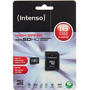 (Intenso) Micro SD Kartica 16GB Class 10 (SDHC & SDXC) sa adapterom - SDHCmicro+ad-16GB/Class10