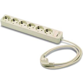 Famatel Produžni kabel 6 utičnica, 3m, prekidač, bijeli, 1.5mm² - 2518/3-PK6/3