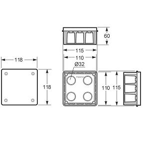 Famatel Razvodna kutija podžbuk 100x100, IP30 - 3201-RKP/100x100