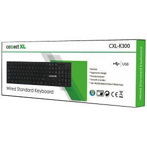 Connect XL Tipkovnica sa multimedijalnim tipkama, USB, SLIM, crna boja - CXL-K300