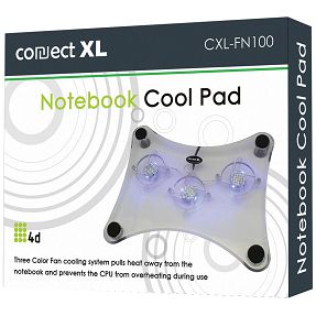 Connect XL Hladnjak za laptop 4D, 12"-15", 3 ventilatora, konekcija USB - CXL-FN100