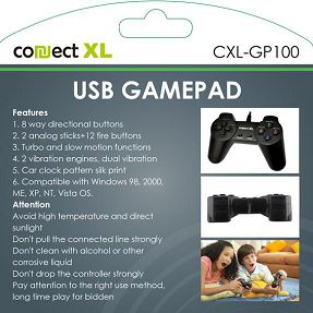 Connect XL Gamepad za PC, 14 tipki/tastera (8-way), konekcija USB - CXL-GP100