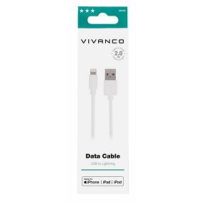 Kabel VIVANCO 36300, Lightning, 2m, bijeli