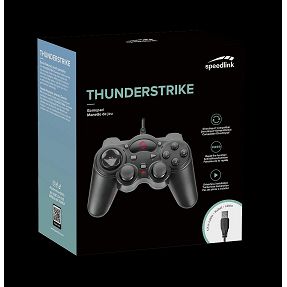 Gamepad SPEEDLINK Thunderstrike, žičani, za PC, mat crni