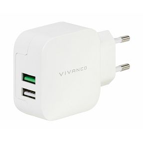 Strujni punjač VIVANCO 37563, 3.4A USBx2 (2.4A+1A), bijeli