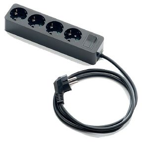 Famatel Produžni kabel 4 utičnice, 1.5m, prekidač, crni, 1.5mm² - 2628N-PK4/1.5