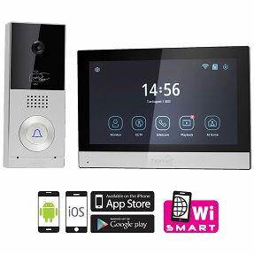 home Žični video interfon, 7" zaslon, AHD kamera, RFID, IP65 - DPV SMART