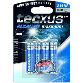 tecxus Baterija alkalna AAA, 1,5V, blister pak. 4 kom - TC LR03
