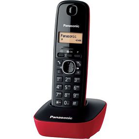 Panasonic Telefon bežični, LED display, crno/crveni - KX-TG1611FXR