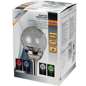 home Solarna vrtna LED lampa, staklena sfera, 600 mAh - MX 826