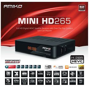 Amiko Prijemnik satelitski, DVB-S2, Full HD, H.265 - MINI HD265
