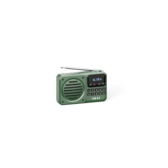 AKAI APR-300 Prijenosni Radio FM/AM s Bluetoothom, USB i LCD Zaslonom – Zeleni