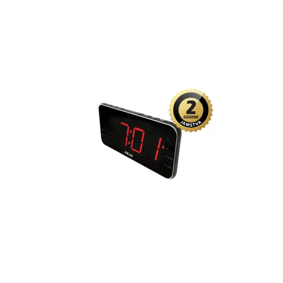 AKAI budilica s FM/AM radijom ACR-3899, LCD zaslon, USB punjač, zidna montaža