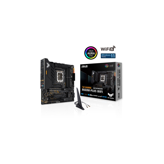 ASUS TUF GAMING B660M-PLUS WIFI, DDR5, SATA3, USB3.2Gen2x2, DP, WiFi, LGA1700 mATX