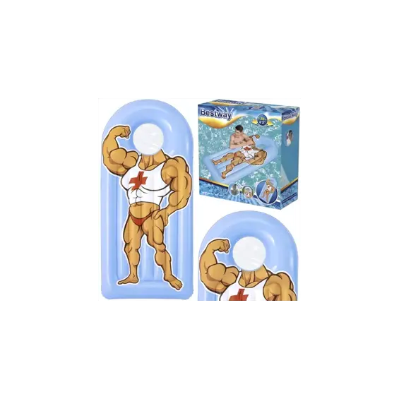 Bestway 43421 napuhujući madrac za vodu 188x89 cm – s prozirnim naslonom