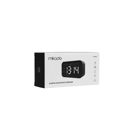 Bluetooth zvučnik sat budilica MIKADO MD-W5, 5W, 500mAh, SD, USB, crni