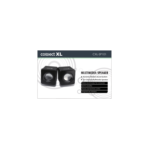 Connect XL Zvučnik, set,  2.0, USB 5V, boja crna - CXL-SP101