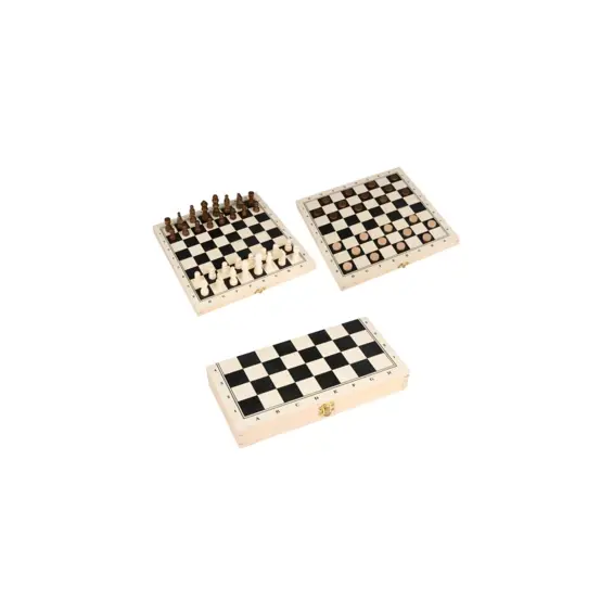 DRUŠTVENA IGRA ŠAH/DAMA 2U1 DRVO 29X15X4,5CM
