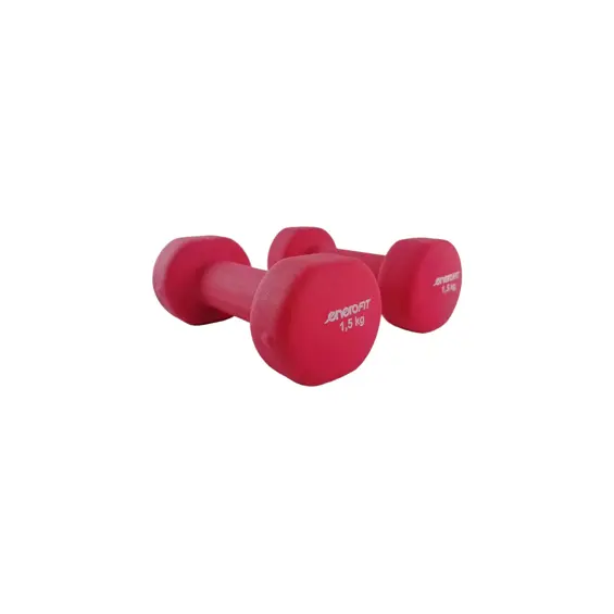 Enero Fit neopren bučice 2 × 1,5 kg ružičaste